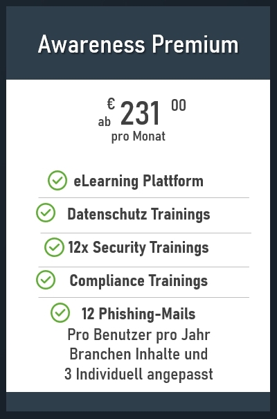 Preistafel Vantarion Akademie Awareness Premium